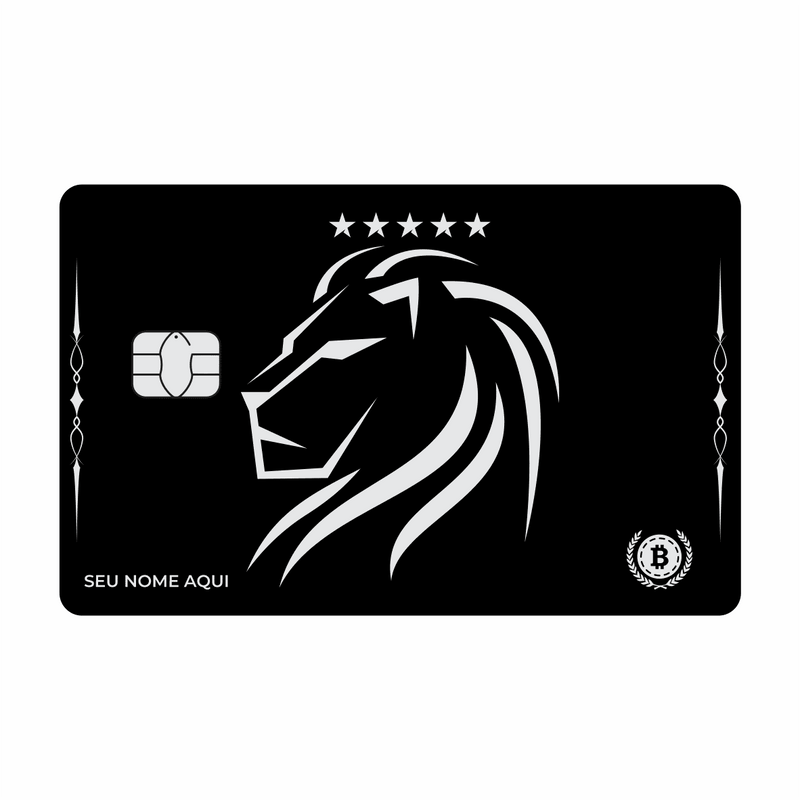 Cartão De Metal Bitcoin Five Star Lion