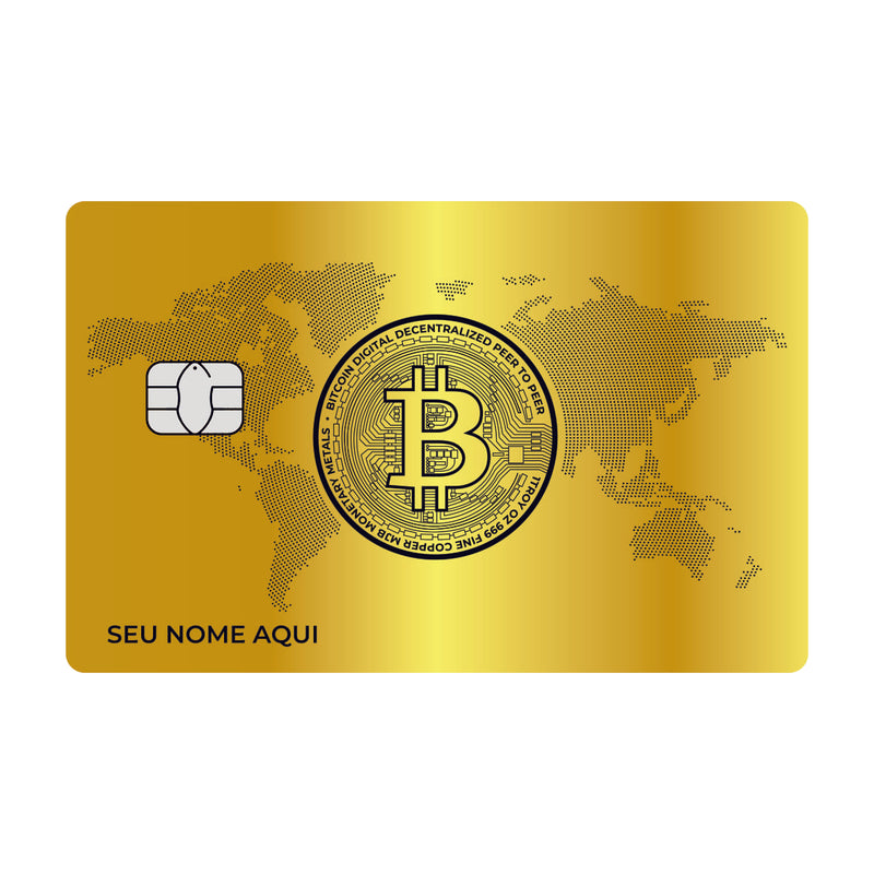 Cartão De Metal Bitcoin Gold